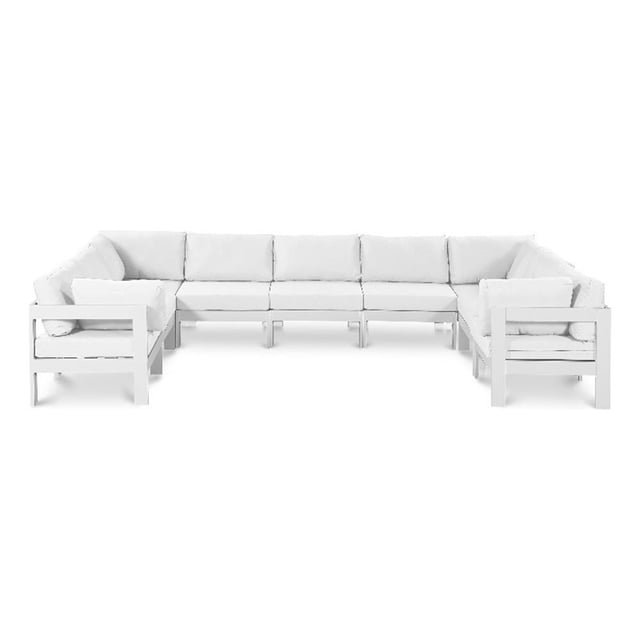 Meridian Furniture Nizuc Sectionnel Modulaire de Patio Extérieur Blanc