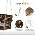thumbnail image 4 of VINGLI Rustic Patio Swing, 5 FT, Adults, Wooden Frame, Porch Swing with Cushions, Chains, Rustic, 4 of 8