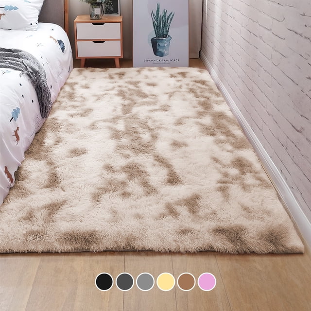 Alfombra De Sala Suave Decorativa Tapete Cuarto Afelpada 160x120 Cm Poliéster Antideslizante Blick Color Beige