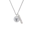 thumbnail image 2 of Delight Jewelry Silvertone Large Script Letter - E - 3/4'' Disc - Silvertone Sisters Best Friends Forever Bar Charm Necklace, 23", 2 of 4