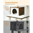 thumbnail image 3 of Feandrea WoodyWonders Cat Tree, Modern Cat Tower for Indoor Cats, 54.3-Inch Multi-Level Cat Condo, Ultra-Soft Plush, Scratching Posts, Hammock, Removable, Washable Cushio, 3 of 9