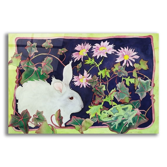 Epic Art 'Kiss That Frog' by Carissa Luminess, Acrylic Glass Wall Art, 24"x16"