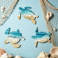 thumbnail image 4 of Summer Coastal Wall Decor,12" Round Beach Blue Wall Art Sea Turtle Surfboard Seahorse Starfish Seashell Wall Hanging,Conches Crabs Sea Life Decor for Bedroom Home, 4 of 7