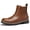 Brown, variant on Men Chelsea Ankle Boots Slip On Faux Leather Comfort Lug Men's Booties Brown 11