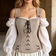 thumbnail image 2 of Renaissance Pirate Vest Women Medieval Steampunk Viking Costume Lace Up Waistcoat, 2 of 5