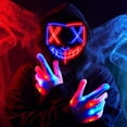 thumbnail image 6 of Joyfy Halloween Mask Light up Mask and Gloves,Scary Halloween Costumes Accessories for Adult Boys,Cosplay Halloween Costume Masquerade Parties,Carnival,Gifts, 6 of 8