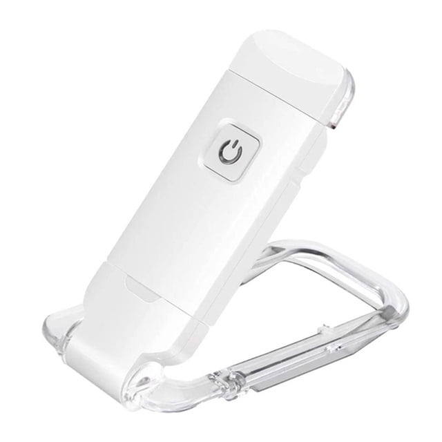 Mistaha Portable Foldable USB Mini Clip-on Reading Light in White for Eye Protection, Compact Design Book Light.