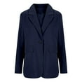 thumbnail image 5 of BRDFRL Womens Business Casual Blazer Summer Cardigan Lapel Button Down Solid Suit Jacket with Lined Office Work Clothes 2025 Navy 2XL, 5 of 7
