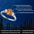 thumbnail image 2 of Gem Stone King 1.60 Ct Orange Red Madeira Citrine White Created Sapphire 925 Sterling Silver Ring, 2 of 6