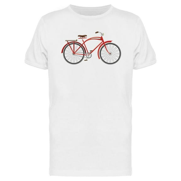 Red Retro Bicycle Design T-Shirt Men -Image by Shutterstock, Male Small