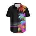 thumbnail image 2 of Men Floral Print Hawaiian Shirts Fashion Tropical Beach Shirt Big and Tall Aloha Tshirt Short Sleeve Button Up Shirts, 2 of 5