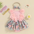 thumbnail image 2 of Vestido tipo mameluco Pivanzore para bebés y niñas de 3 a 6 meses, con diadema, 2 of 7