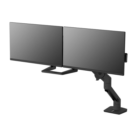 Ergotron HX - Mounting kit (handle, articulating arm, desk clamp mount, grommet mount, 2 pivots, mounting hardware, extension part, hinge bow) - for 2 monitors - matte black - screen size: up to 32"