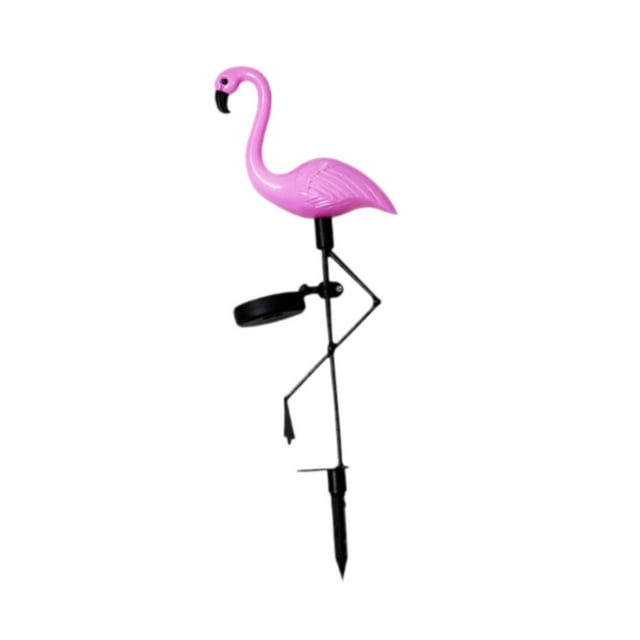 Lámpara solar de flamenco impermeable para jardín 17 cm x 51 cm Colamx