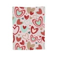 thumbnail image 7 of DouZhe Ultra-Soft Micro Fleece Lightweight Flannel Bed Blanket, Multicolored Hearts Pink Print Cozy Warm Throw Blankets, 60"x50", 7 of 7