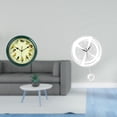 thumbnail image 2 of Reloj de pared con marco verde melódico, pájaros musicales y números arábigos. Adorno acrílico silencioso para dormitorio, cocina, estudio, de, 2 of 8