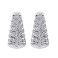 thumbnail image 2 of Halo Jewelers 10k White Gold 0.50 Carat (ctw) Round Cut White Natural Diamond Ladies Cluster Hoop Earrings For Women | H-I Color, I2 Clarity, 1/2 CT, 2 of 6