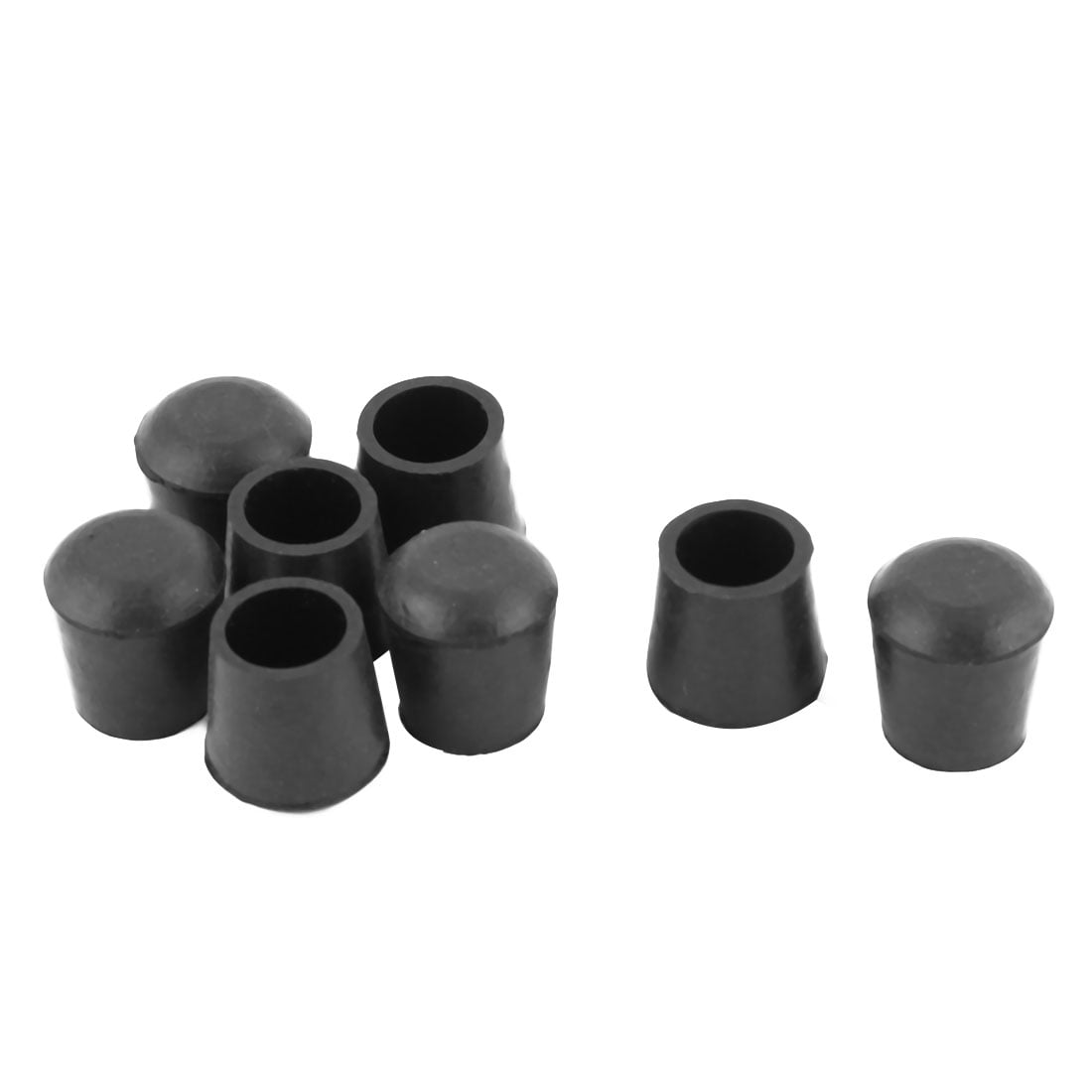 Unique Bargains 8 Pcs Antislip Rubber Round 14mm Dia Chair Foot Cover Table Furniture Leg Protector Black