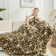thumbnail image 5 of Weighted Blankets,UKELER Leopard Throw Blanket 50'''' 480 GSM Double Blankets And Throws For Bed Sofa Travel And Camping Cozy Plush Blanket Print Blank, 5 of 9