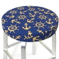 thumbnail image 3 of Balery Anchors and Nautical Fundas de asiento para taburete de bar redondo de tela de terciopelo ajustables que protegen de arañazos y manchas para sillas de 14 a 17 pulgadas.-12 inch, 3 of 7