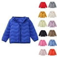 thumbnail image 3 of XIMIN Kids Boys Girls Soft Solid Color Loose Down Jacket Long Sleeve Snap Button Lightweight and Packable Jacket Fashion Winter Warm Outerwear, 3 of 3