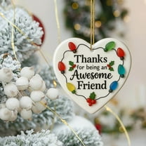 Axiiglly Best Friends Gifts Heart-Shaped Acrylic Flat Decor, Christmas Decorations Friendship Keepsake Pendant for Xmas Tree Hanging Ornaments Art Present for Best Friends Birthday Gifts Decor