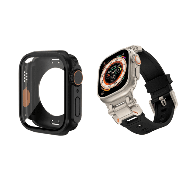 Correa para Apple Watch, Silicona y Titanio con Case