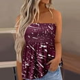thumbnail image 2 of Dyegold Summer Tops for Women 2023, Cute Summer Tube Tops for Women Leopard Tie Dye Bandeau ​Loose Swing Pleated Off Shoulder Sleeveless Henley Shirts Tank, 2 of 5