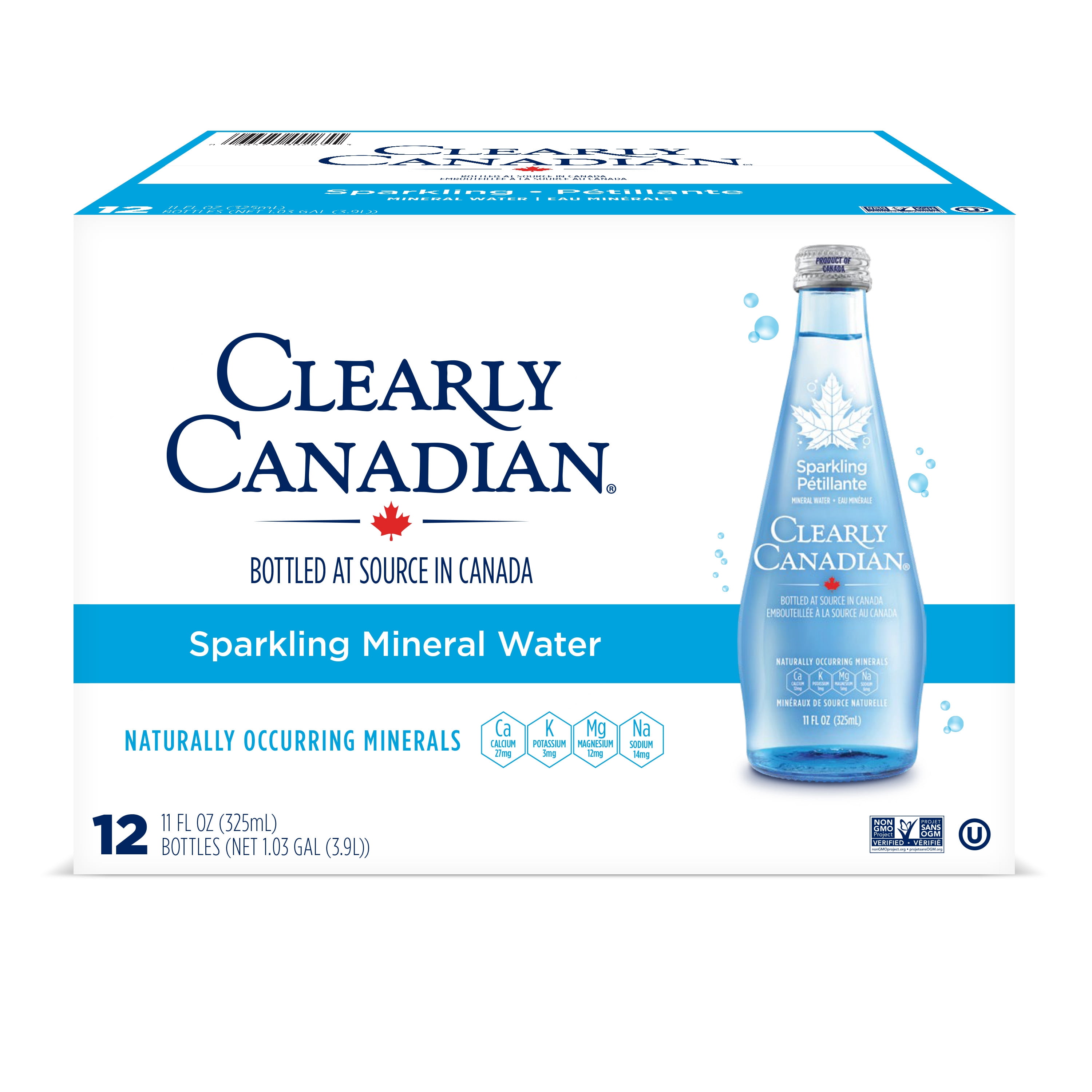 Clearly Canadian Sparkling Mineral Water, 12 Count Pack with No Allergens
