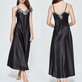 thumbnail image 4 of Chemise de Nuit en Satin Soie Dentelle Robe de Nuit Aguichant, 4 of 5