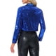 thumbnail image 3 of CHAQUETA DE LENTEJUELAS INSPIRE CHIC PARA MUJER, BLAZER CORTO CON SOLAPA ABIERTA, TAMAÑO XL, AZUL, 3 of 5