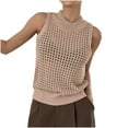 thumbnail image 2 of Fanxing Débardeurs Tricotés pour Femmes Coupe Ample Col Roulé Sans Manches Débardeurs Larges, 2 of 7