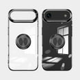 thumbnail image 2 of for iPhone Air Case, [360° Ring Stand] Crystal Clear [Electroplated Edge] Silicone Soft TPU [Shockproof Protection] Thin Cover Compatible with iPhone Air, Black, 2 of 6