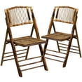 thumbnail image 3 of Emma + Oliver 2 Pack Commercial Event Party Rental Bamboo Folding Chair, 3 of 14