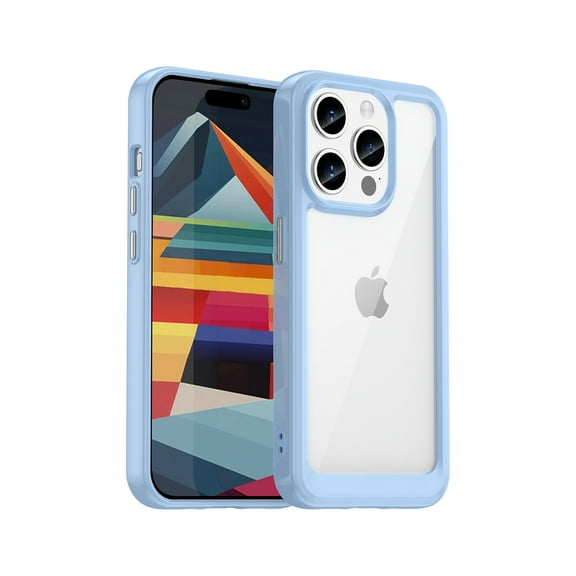 Allytech for iPhone 16 Pro Max Case, Clear Back Cover Hard Shell Rugged Hybrid Shockproof Cell Phone Case for Apple iPhone 16 Pro Max, Blue