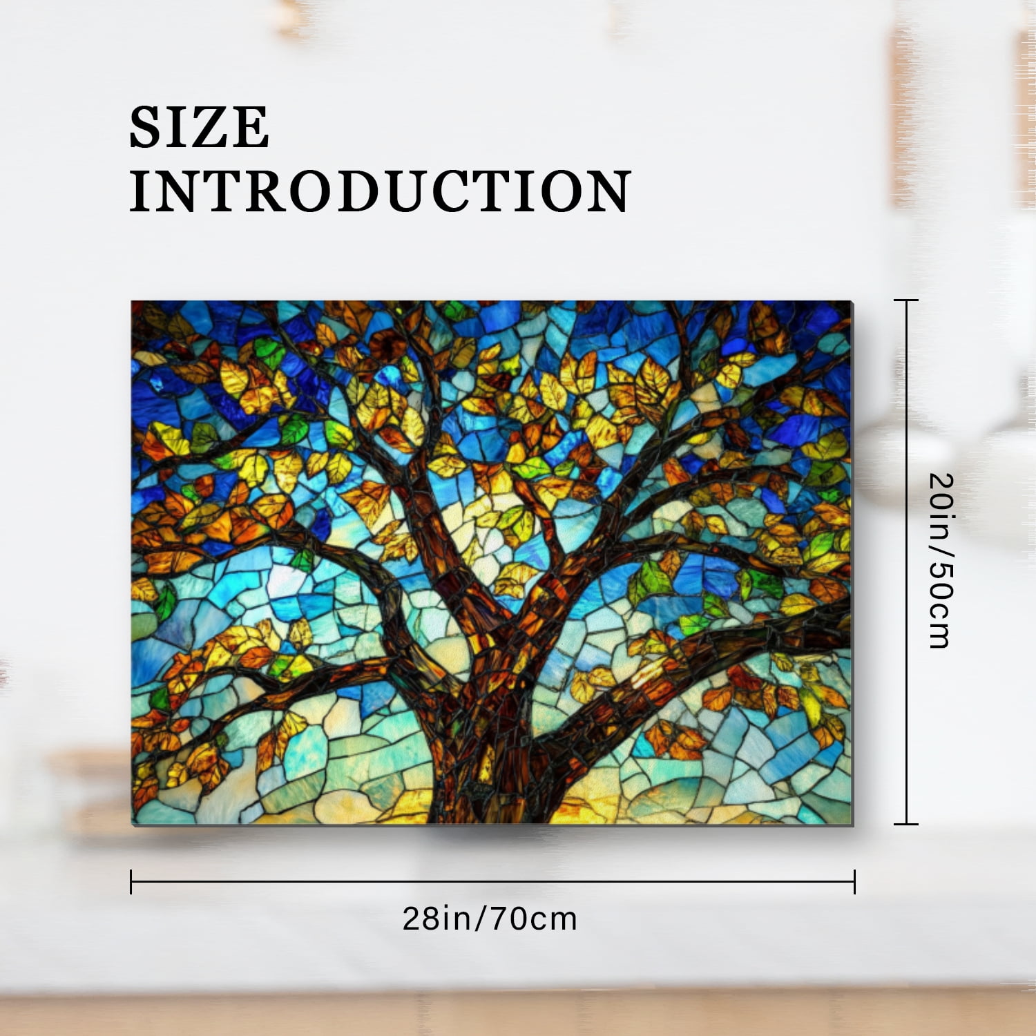 Stove Top Covers For Glasstop Stoves, Blue Tree of Life Retro Washable Oilproof Stove Mat, Multifunctional Protector Decorative Pad for Kitchen RV (28×20 Inch)