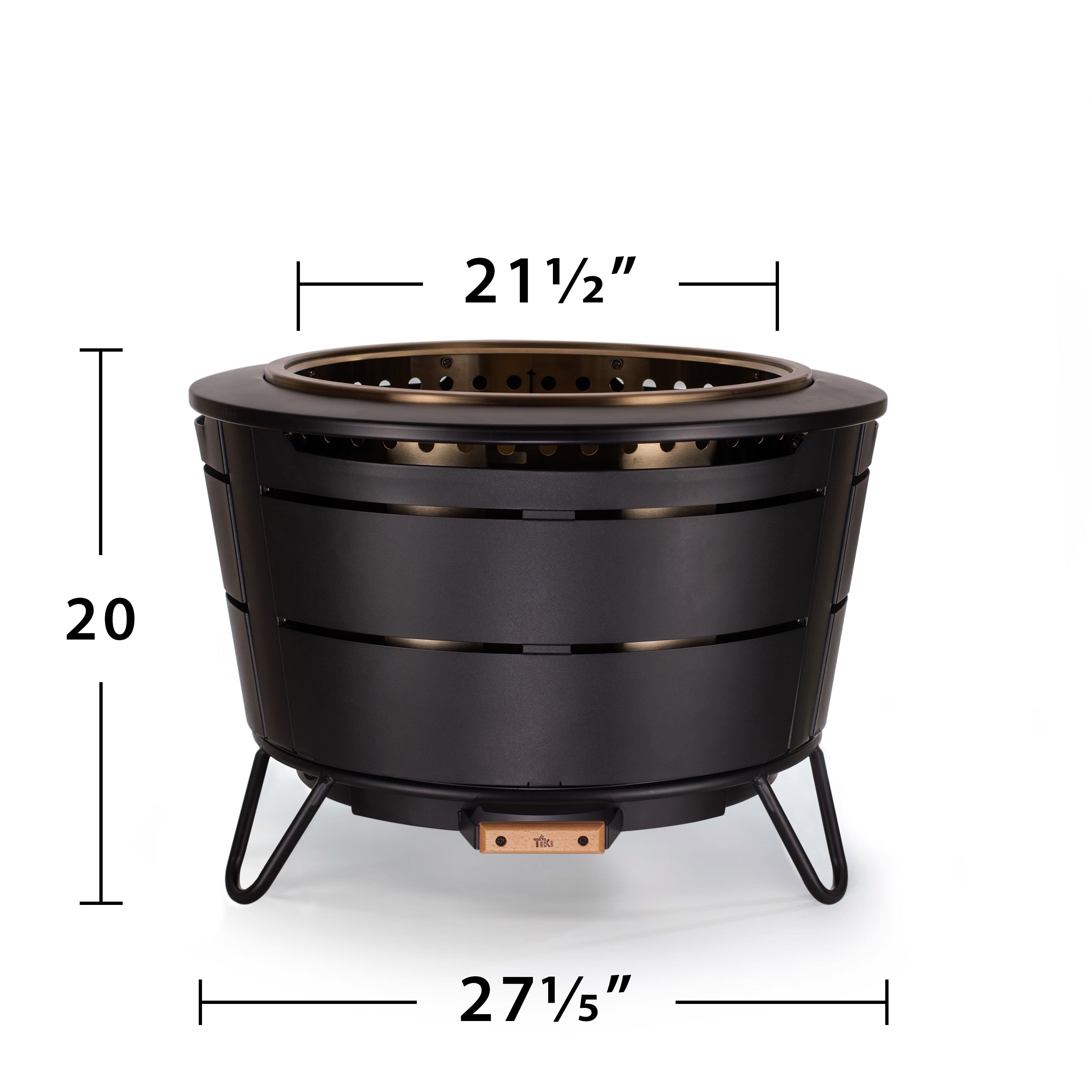 TIKI Reunion Smokeless Fire Pit – 27.5" Stainless Steel Wood Burning Fireplace for Yard, Patio & Camping, Large Outdoor Firepit with Weather-Resistant Cover, Ash Pan & Starter Pack