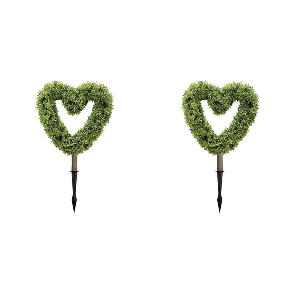 2PCS Hollowed Out Heart Shaped Topiary, 25.6inch Valentine Topiary Artificial Heart Topiary Outdoor Indoor Home Porch Anniversary Decor Outdoor Trees For Home Front Porch Decor Outside Garden