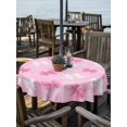thumbnail image 2 of Outdoor Tablecloths with Umbrella Hole & Zipper, Pink White Bow Round Tablecloths 60 Inch, Modern Art Watercolor Bowknot Waterproof Table Cloth, Patio/Pool/Picnic Table Covers, 2 of 8