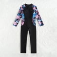 thumbnail image 2 of newwalpole Full Body Kids Swimsuit One Piece Rash Guard Long Sleeve Wetsuit Skin for Girls Boys Black for Size 9-10 Years, 2 of 9