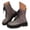 Dark Gray, variant on Lace up Riding Boots for Women Trendy Sparkly Round Toe Chunky Lug Sole Waterproof Leather Long Booties