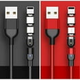 thumbnail image 4 of USB Charging Cable 540-Degree Magnetic Chargers Lightweight Portable Type-C Data Wire Charger Line for Smart Bracelets Black 1m 2 held, 4 of 9