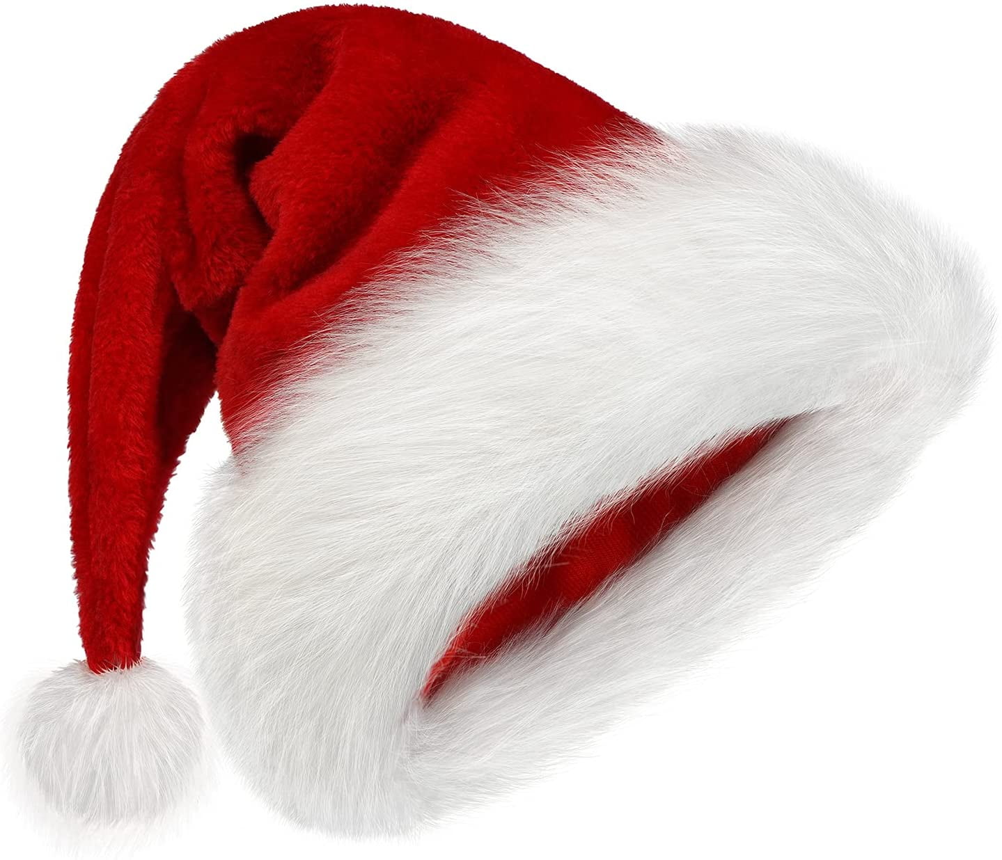 Long Christmas Felt Santa Claus Elf Red&White Costume Adult Child Xmas Cap Hats