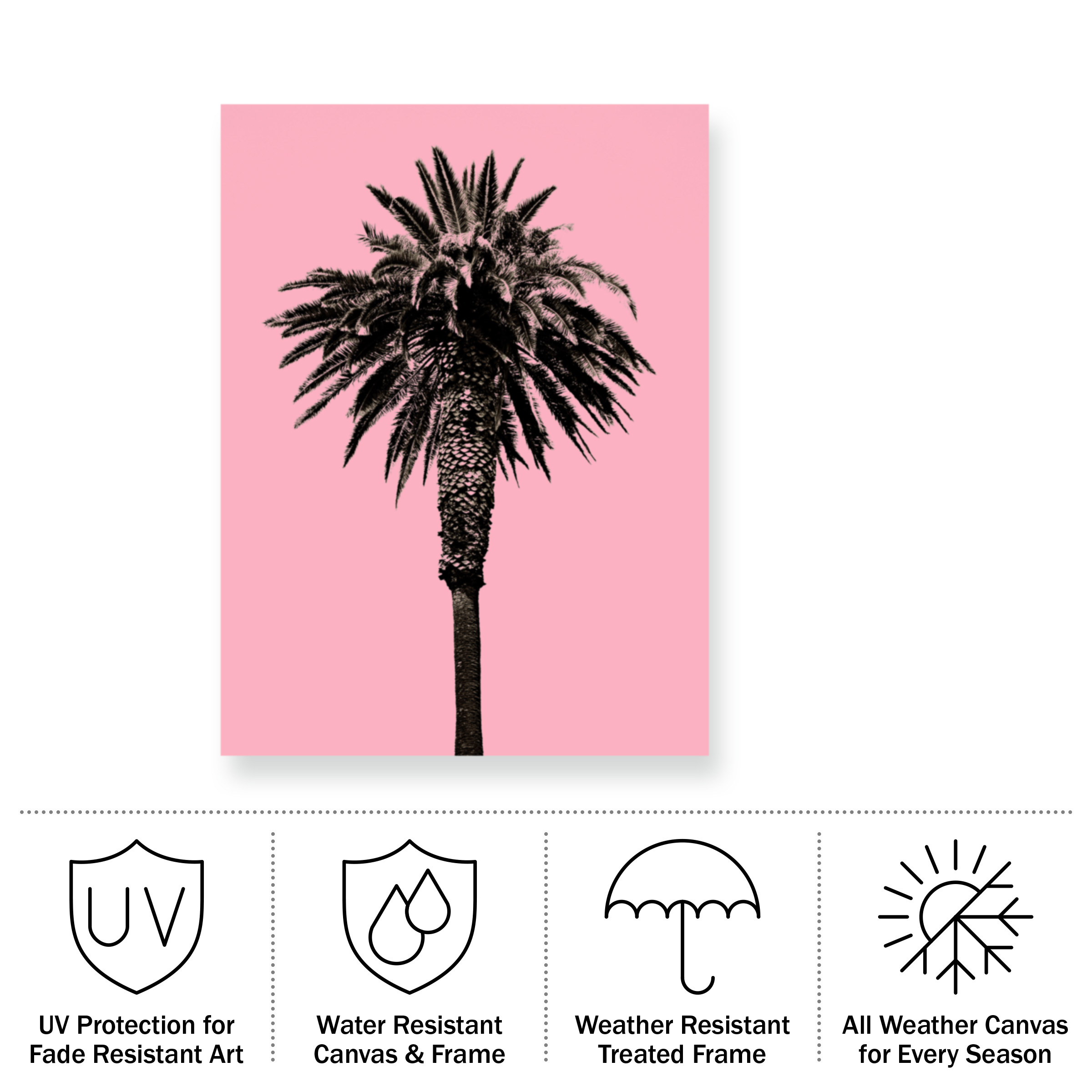 Erik Asla 'Palm Tree 1996 (Pink)' Outdoor Canvas
