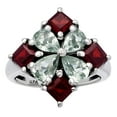 thumbnail image 3 of Prasiolite (Green Amethyst) & Garnet 925 Sterling Silver Ring s.6 Jewelry DGR1137_A_6 R-1021, 3 of 7