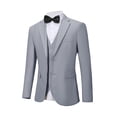 thumbnail image 6 of Beauty-Emily Men's British Style Double Breasted Slim Suit Business Three Piece Jacket Vest Pants Men's Business Gentleman High Quality Men's Suit Wedding Party, 6 of 7