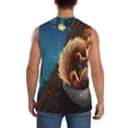 thumbnail image 4 of Lsque Squirrel Sleeping In Tree Print Men's Cotton Blend Sleeveless Muscle Shirts (S-3XL)- Moisture Wicking, Odor Protection, UPF 30+,Small, 4 of 8