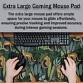 thumbnail image 4 of Extra Large Mouse Pad Yellow Green Office Desk Mats Gaming Mousepad Ga Mouse Pad Non-Slip Rubber Base Waterproof with Stitched Edges 35.4" X 15.7" for Game Office, Tropical Leaves, 4 of 6