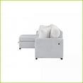 thumbnail image 6 of Light Grey/White Reversible Pull-Out Sofa Bed | Square Arms | Fabric Upholstery | Cushion Back - Transitional Style Living Room Sofa, 6 of 12