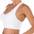thumbnail image 5 of VISALY Sports Bras For Women Running Sports Bra Women Tank TopsSolid Color SleevelessCasualFashion Underwear Padded Bra Yoga Sports Bra Wireless Bras For Women White L, 5 of 6